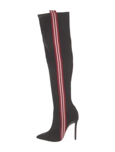 Pre-owned Schutz Printed Sock Boots In Black