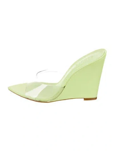 Pre-owned Schutz Pvc Mules In Green