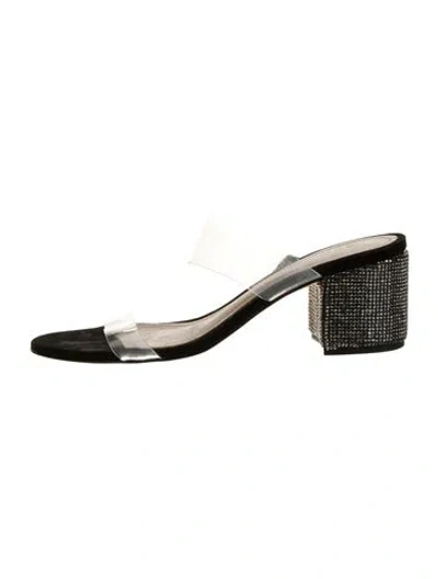 Pre-owned Schutz Pvc Slides In Black