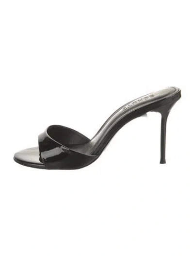 Pre-owned Schutz Pvc Slides In Black