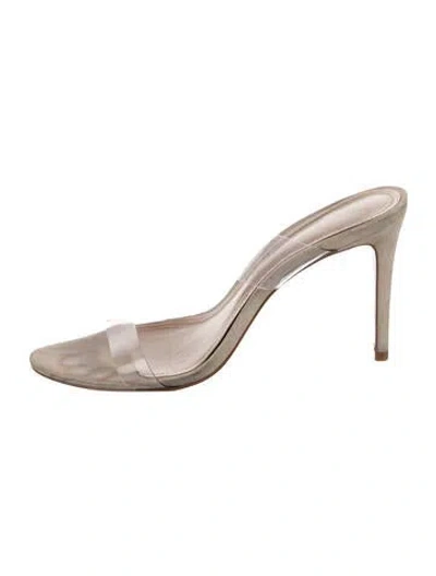 Pre-owned Schutz Pvc Slides In Clear/neutrals