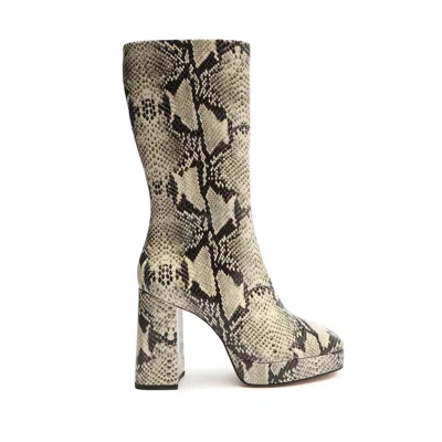 Schutz Raff Leather Boot In Snake Printed