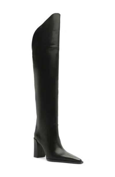 Schutz Raffaela Over The Knee Leather Boot In Black