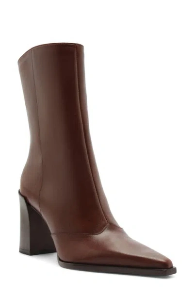 Schutz Raffaela Pointed Toe Bootie In Warm Toffee
