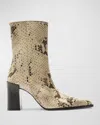 Schutz Raffaela Snake-embossed Ankle Booties In Animal Print