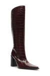 Schutz Raffaela Up Pointed Toe Knee High Boot In Red
