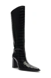 Schutz Raffaela Up Pointed Toe Knee High Boot In Black