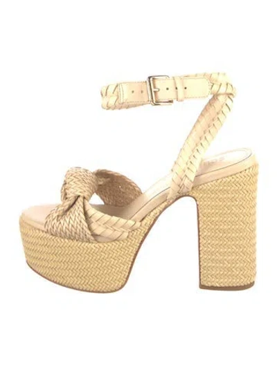 Pre-owned Schutz Raffia Braided Accents Espadrilles In Neutral