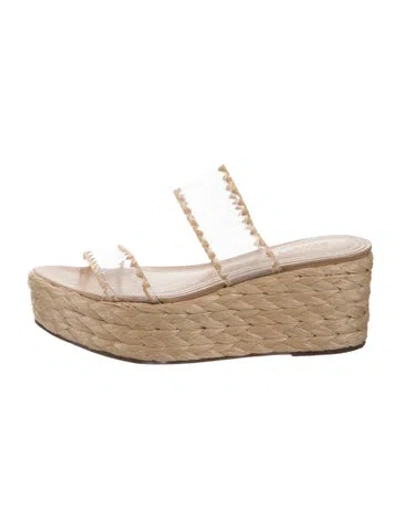 Pre-owned Schutz Raffia Sandals In Gold