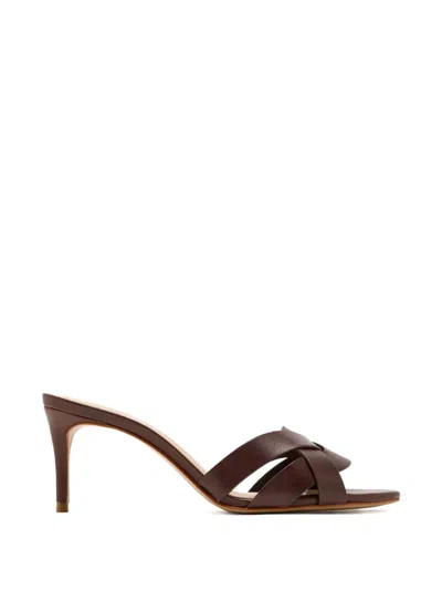 Schutz Renata Woven Heeled Sandals In Brown