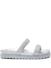 Schutz Rhinestone Sandals In 银色