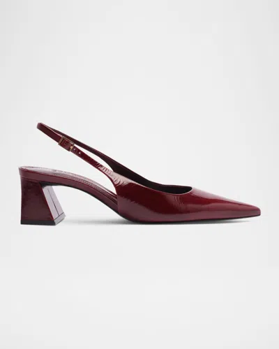 Schutz Rhonda Patent Leather Slingback Mid Pumps