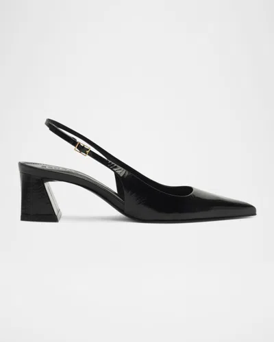 Schutz Rhonda Patent Leather Slingback Mid Pumps