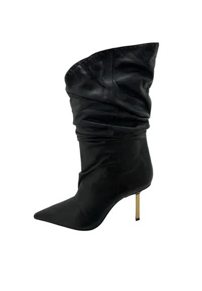Schutz Ribbed Boots Woman  With Gold Heel 9cm In Animal Print