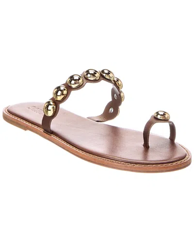 Schutz Romy Leather Sandal In Brown