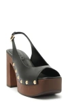 Schutz Rose Slingback Platform Sandal In Black
