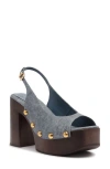 Schutz Rose Slingback Platform Sandal In Gray