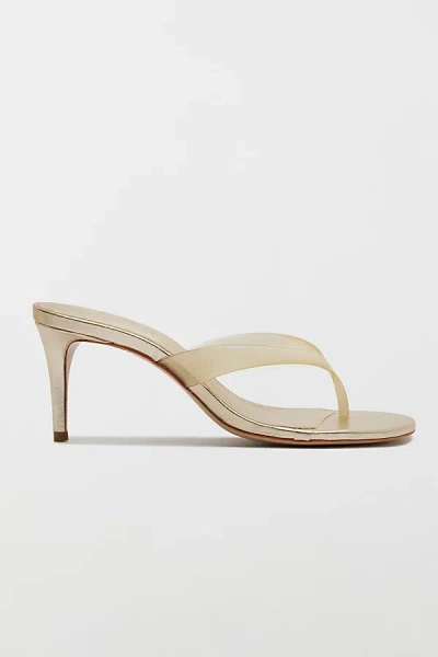 Schutz Roslyn Heeled Thong Sandal In Platina Translucido, Women's At Urban Outfitters In Neutral