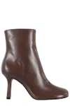 Schutz Rounded Toe Ankle Boot In Brown