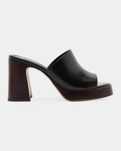 Schutz Rowan 95mm Leather Block-heel Mules In Black