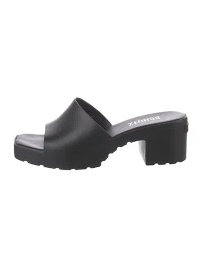Pre-owned Schutz Rubber Slides In Black