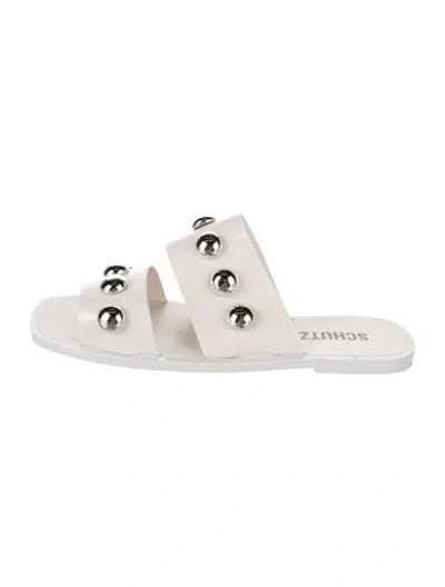Pre-owned Schutz Rubber Slides In White