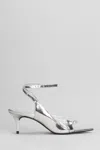 Schutz Ruber Mid Sandals In Silver Leather In Silver