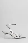 Shop Schutz Ruber Mid Sandals In Silver Leather