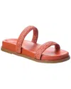 Schutz Ruby Leather Flat Sandal In Red