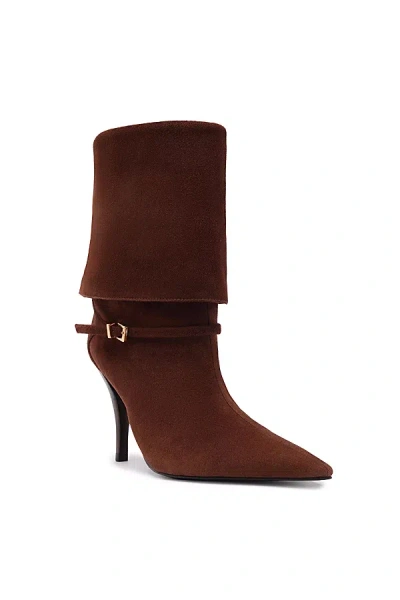 SCHUTZ RUDY FOLDOVER BUCKLE BOOT IN ROOT BROWN, WOMEN'S AT URBAN OUTFITTERS