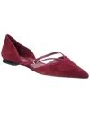 Schutz Rue Suede Flat In Multi