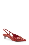 Schutz Ruth Kitten Heel Slingback Pump In Red