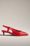 Schutz Ruth Mid Leather Pump In Red