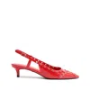 Schutz Ruth Mid Leather Pump In Red
