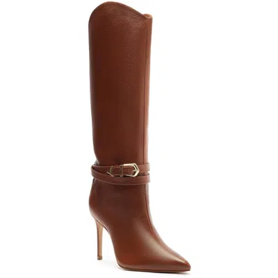 Schutz S0172305420002u Womens Belted Leather Knee-high Boots In Brown