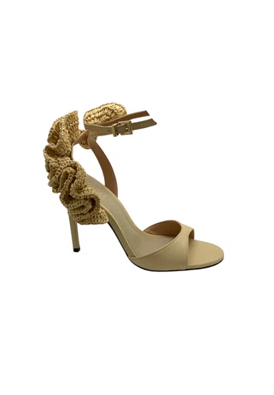 Schutz Sandal Heel 11cm Woman  With Fabric Accessories In Green