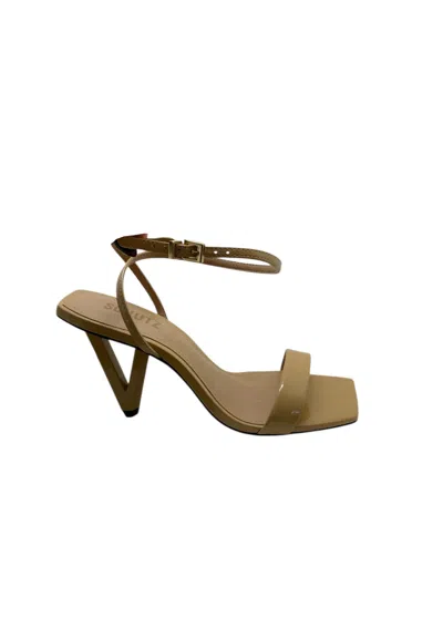 Schutz Sandal Heel 8cm Woman  With V Heel In Brown