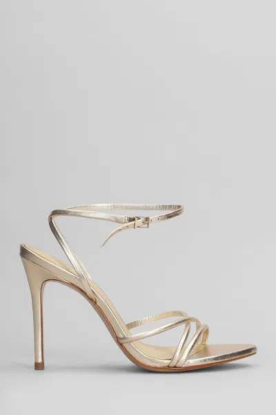 Schutz Sandals In Platinum Leather In Silver