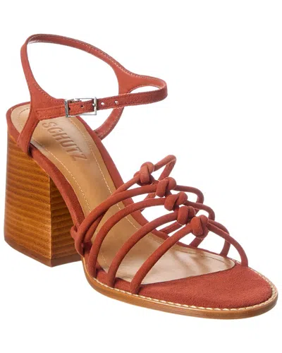 Schutz Sandy Suede Sandal In Orange