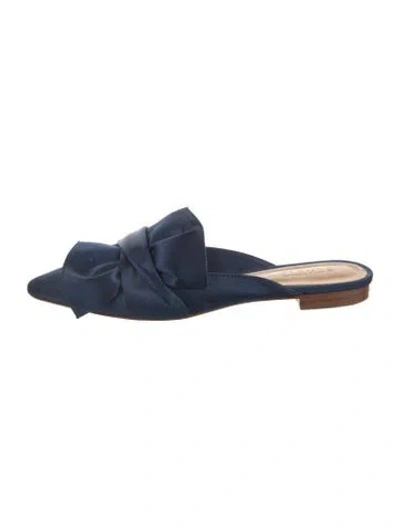 Pre-owned Schutz Satin Mules In Blue