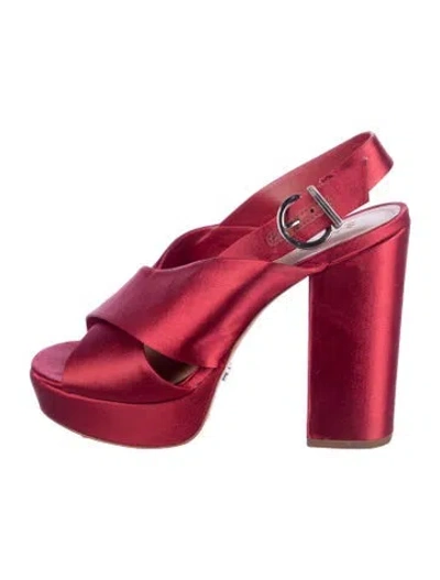 Pre-owned Schutz Satin Sandals In Red