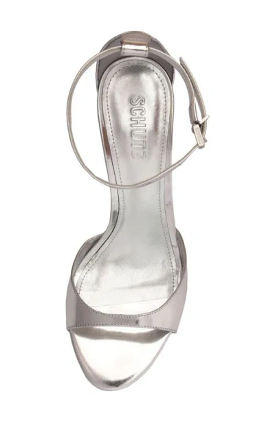 Schutz Scarlett Ankle Strap Sandal In Silver