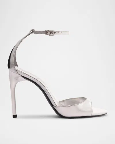 Schutz Scarlett Metallic Leather Ankle-strap Stiletto Sandals
