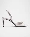 Schutz Scarlett Metallic Leather Mid-heel Slingback Sandals