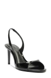 Schutz Scarlett Leather Mid-heel Slingback Sandals In Black