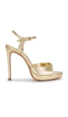 Schutz Scarlett Metallic Leather Platform Sandals In Gold