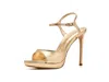 Schutz Scarlett Metallic Leather Platform Sandals In Gold