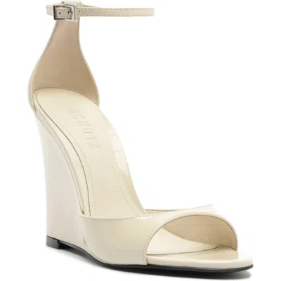 Schutz Scarlett Wedge Ankle Strap Sandal In White