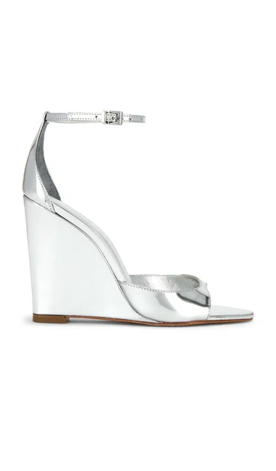 Schutz Scarlett Wedge Sandal In Silver
