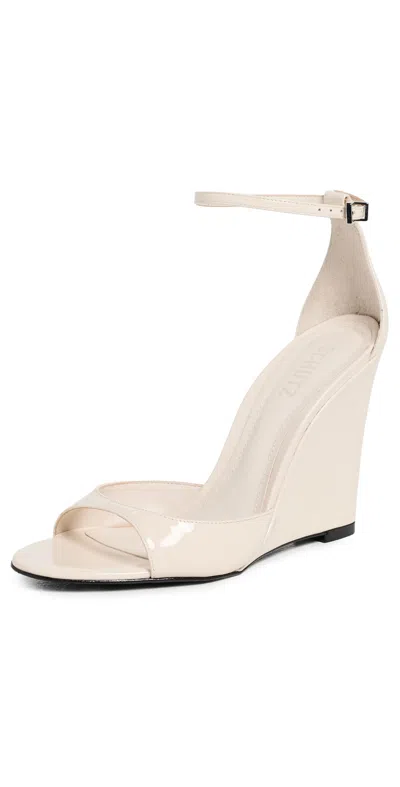 Schutz Scarlett Wedge Sandals Sugar White In Neutral